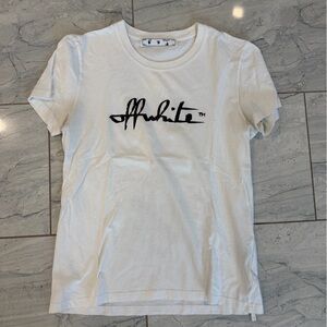Off-White White T-Shirt with Black Logo